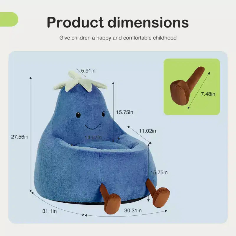 Canapé Pouf Enfant Rempli de Mousse Haute Densité, Forme Ergonomique pour la Lecture et le Jeu