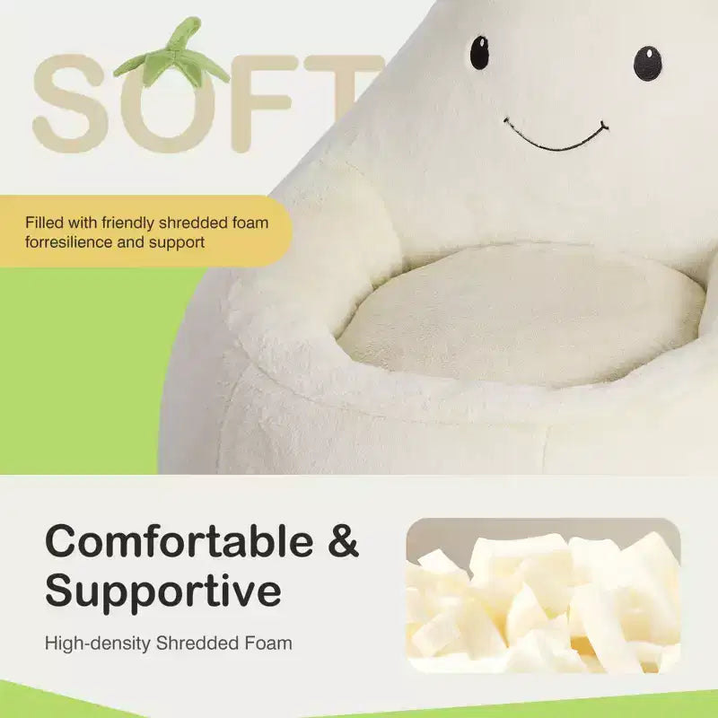Canapé Pouf Enfant Rempli de Mousse Haute Densité, Forme Ergonomique pour la Lecture et le Jeu