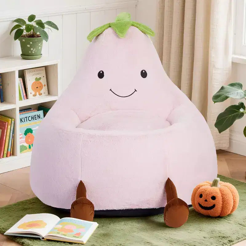 Canapé Pouf Enfant Rempli de Mousse Haute Densité, Forme Ergonomique pour la Lecture et le Jeu