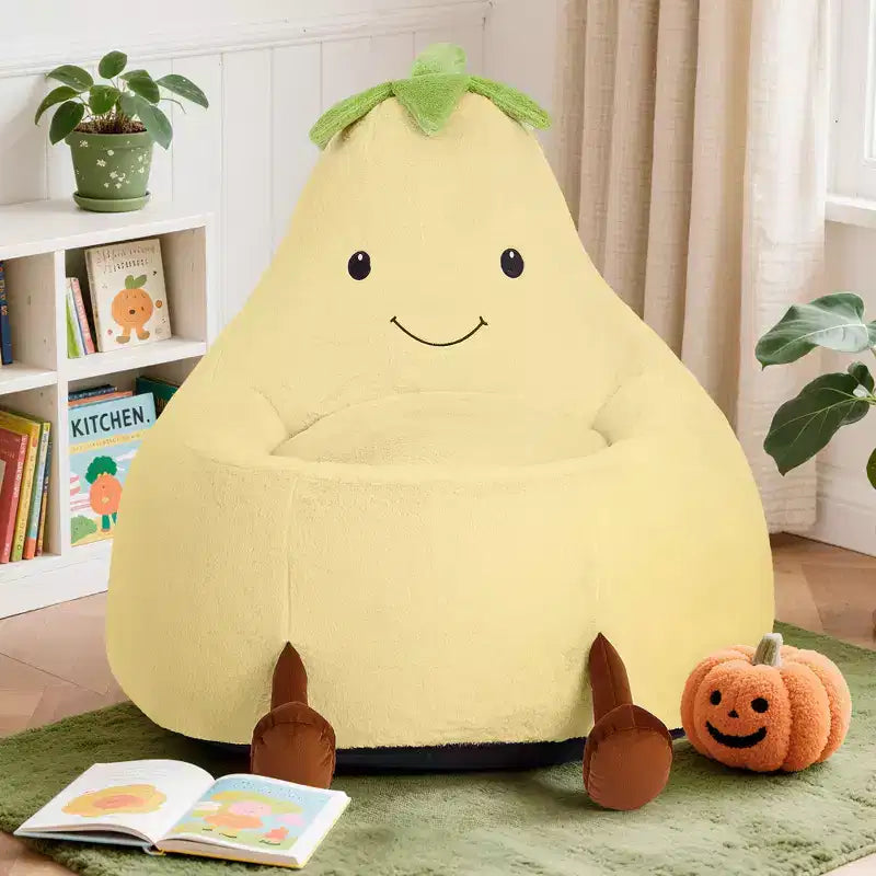 Canapé Pouf Enfant Rempli de Mousse Haute Densité, Forme Ergonomique pour la Lecture et le Jeu