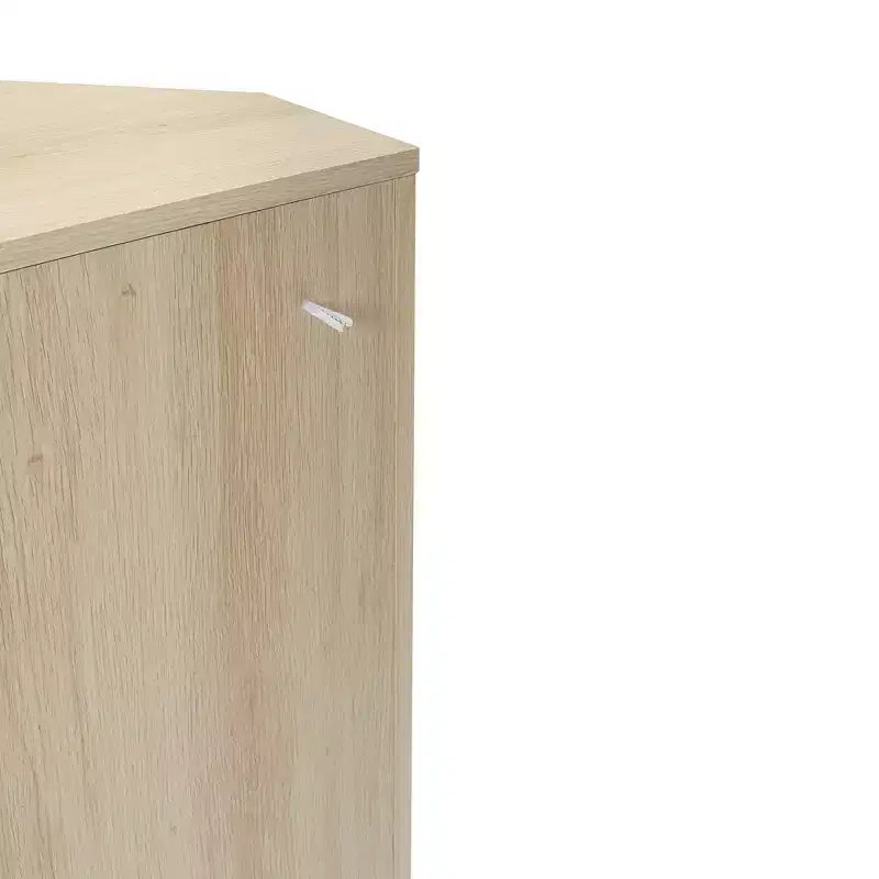 Meuble d'angle en rotin naturel de 15 pouces avec étagères réglables, unité de rangement d'angle autoportante pour salons, finition naturelle
