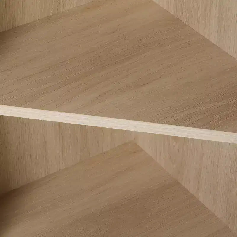 Meuble d'angle en rotin naturel de 15 pouces avec étagères réglables, unité de rangement d'angle autoportante pour salons, finition naturelle
