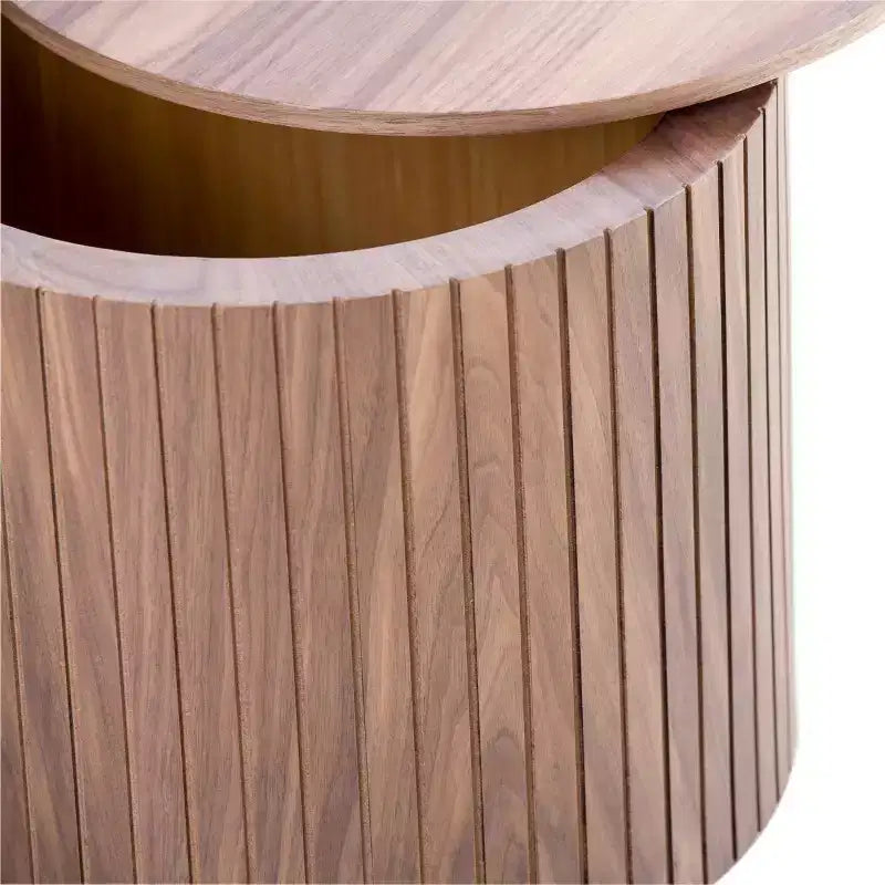 Ensemble de 2 tables basses et d'appoint rondes modernes avec rangement dissimulé, aucun assemblage requis, tables d'appoint élégantes pour salon ou lounge
