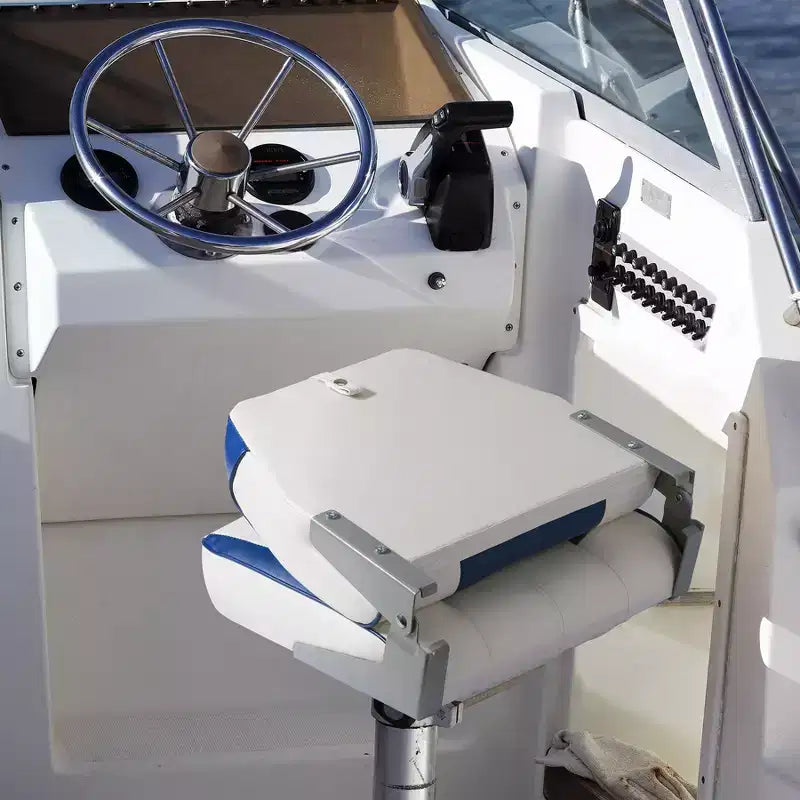 Lot de 2 sièges de bateau pliants à dossier bas - Chaises marines étanches et rembourrées - Design pliable peu encombrant - Ergonomiques et durables pour la pêche