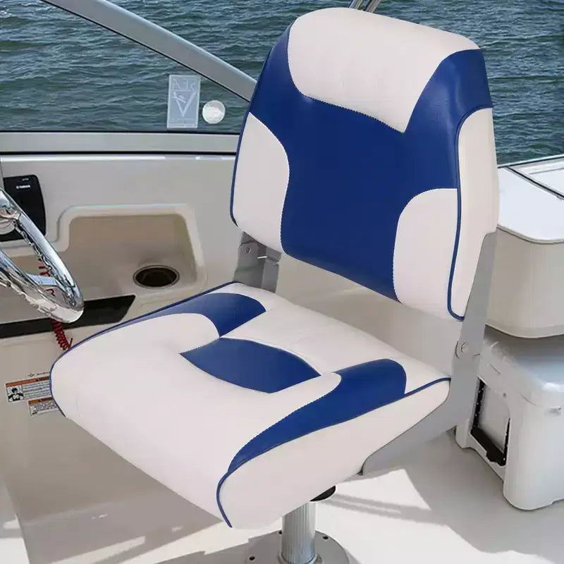 Lot de 2 sièges de bateau pliants à dossier bas - Chaises marines étanches et rembourrées - Design pliable peu encombrant - Ergonomiques et durables pour la pêche