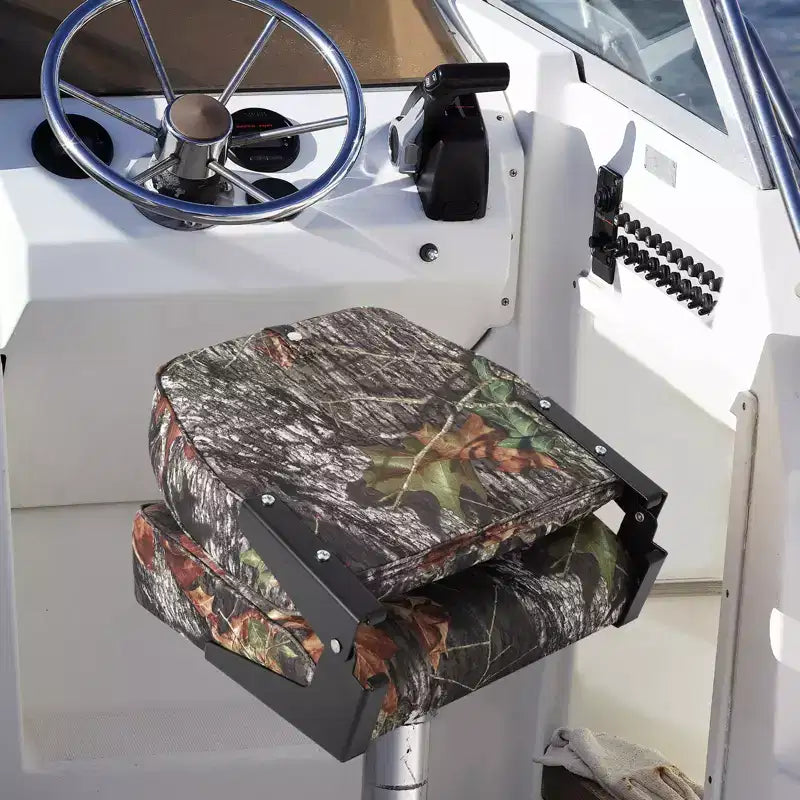 Lot de 2 sièges de bateau pliants à dossier bas - Chaises marines étanches et rembourrées - Design pliable peu encombrant - Ergonomiques et durables pour la pêche