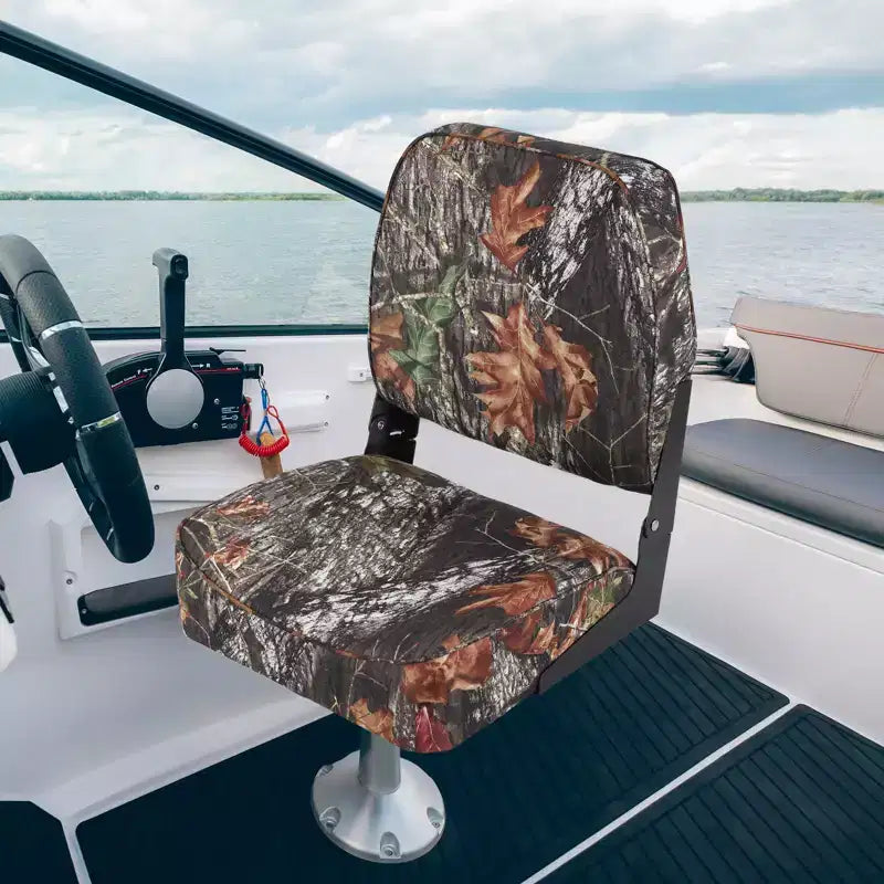 Lot de 2 sièges de bateau pliants à dossier bas - Chaises marines étanches et rembourrées - Design pliable peu encombrant - Ergonomiques et durables pour la pêche