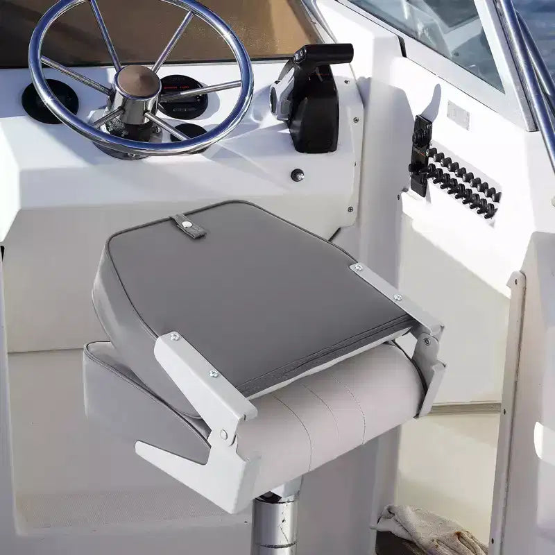Lot de 2 sièges de bateau pliants à dossier bas - Chaises marines étanches et rembourrées - Design pliable peu encombrant - Ergonomiques et durables pour la pêche