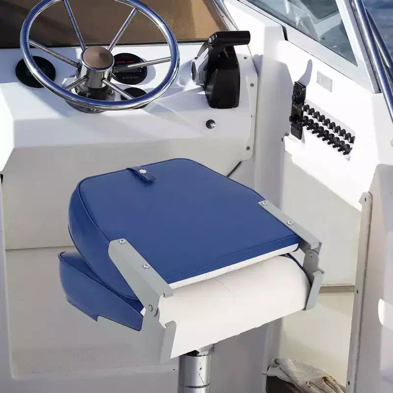 Lot de 2 sièges de bateau pliants à dossier bas - Chaises marines étanches et rembourrées - Design pliable peu encombrant - Ergonomiques et durables pour la pêche