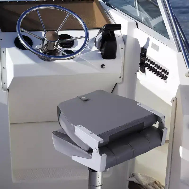Lot de 2 sièges de bateau pliants à dossier bas - Chaises marines étanches et rembourrées - Design pliable peu encombrant - Ergonomiques et durables pour la pêche