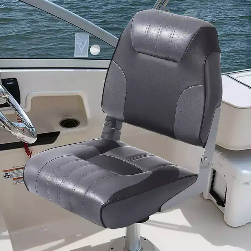 Lot de 2 sièges de bateau pliants à dossier bas - Chaises marines étanches et rembourrées - Design pliable peu encombrant - Ergonomiques et durables pour la pêche